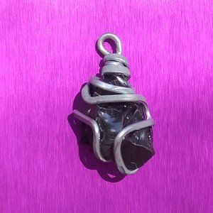 Shungite Elite Stone, Caged, Rough Pendant, EMF